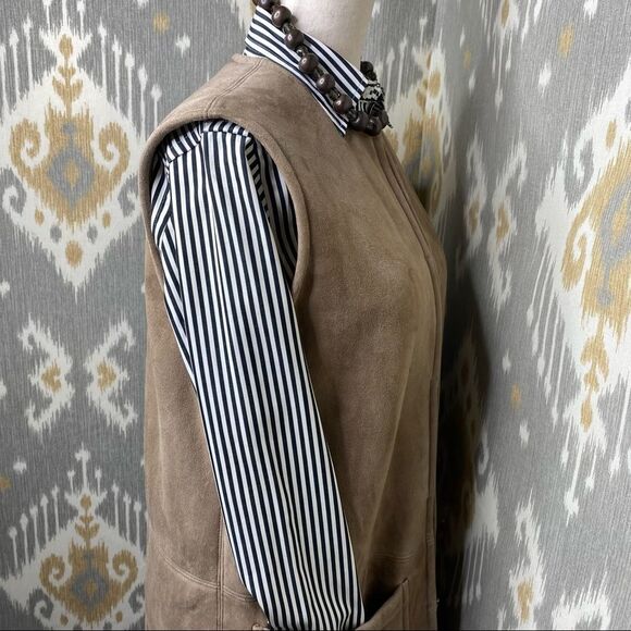 Ralph Lauren Long-Line Italian Lamb Shearling Vest - Picture 16 of 16